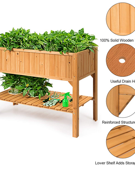 Raised Garden Planter Bed Box, 47" L x 22.5" W x 35.5" H