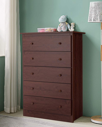 Giantex 5 Drawer Chest, Storage Dresser, Wooden Clothes Organizer
