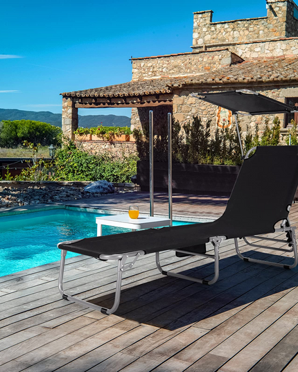 Giantex Portable Reclining Chair with 5 Adjustable Positions, Set of 2