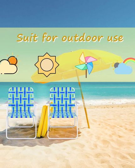 Giantex Folding Lawn Chairs Set of 6 Outdoor Portable Beach Chair W/Stable Steel Frame