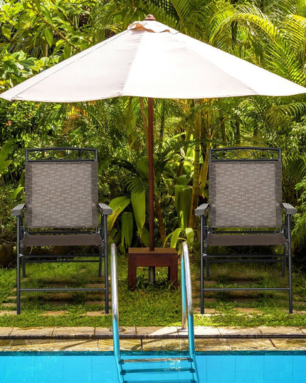 Set of 2 or 4 Patio Chairs, Outdoor Folding Lawn Chairs for Beach