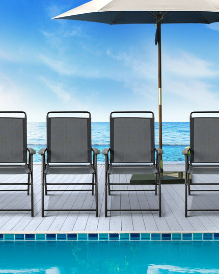 Set of 4 Folding Patio Chairs, Patio Dining Chairs