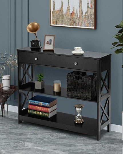 3-Tier Console Table with Drawers - Giantexus