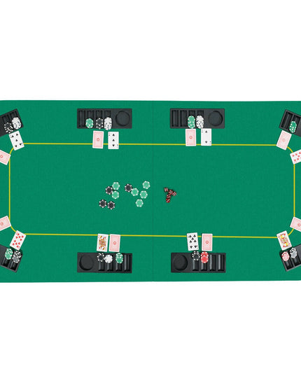 8 Player Poker Table Top, 80"x36" Folding Poker Table Top w/ Storage Bag (Green) - Giantexus