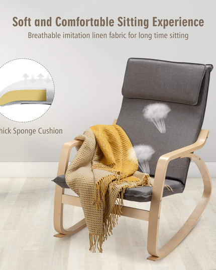 Giantex Stable Wooden Frame Relaxing Modern Leisure Armchair Suitable for Living Room, Bedroom, Balcony, Nursery Room