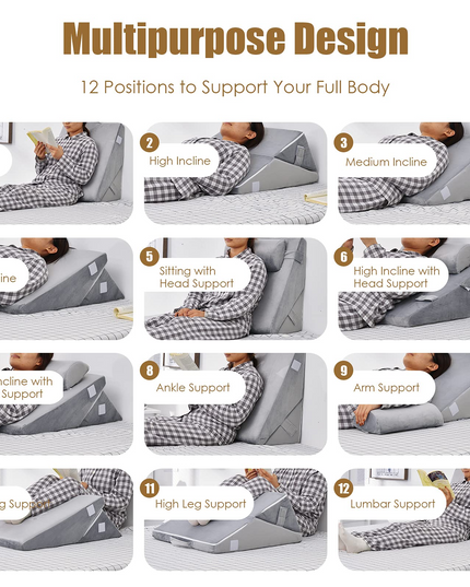 Giantex Wedge Pillow, Memory Foam Incline Pillows with Head Support