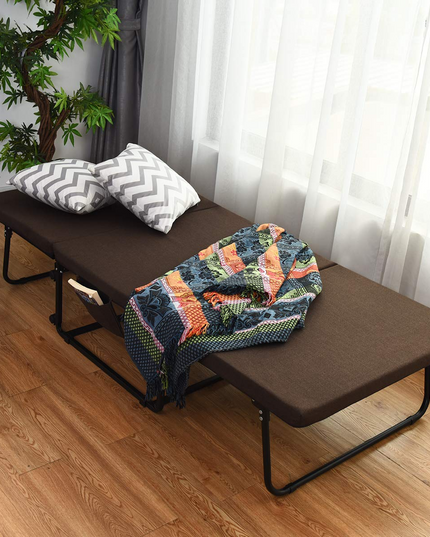 Giantex Folding Ottoman Sleeper Bed, 3 in 1 Multi-Function Convertible Chair Bed with 6 Position Adjustable