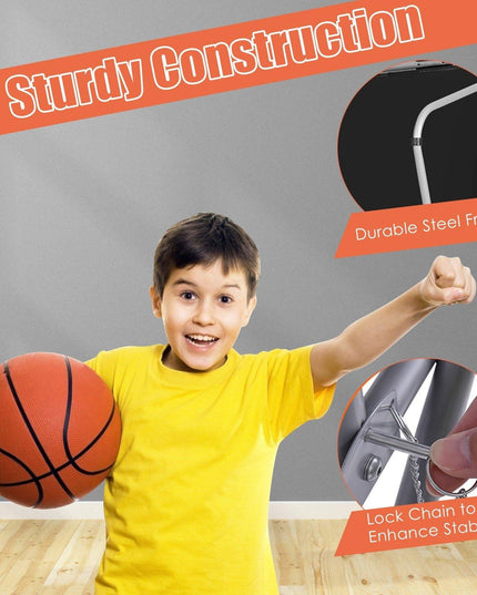 Foldable Basketball Arcade Game, 8 Game Options, Electronic Double Shot 2 Player w/ 4 Balls and LED Scoring System - Giantexus