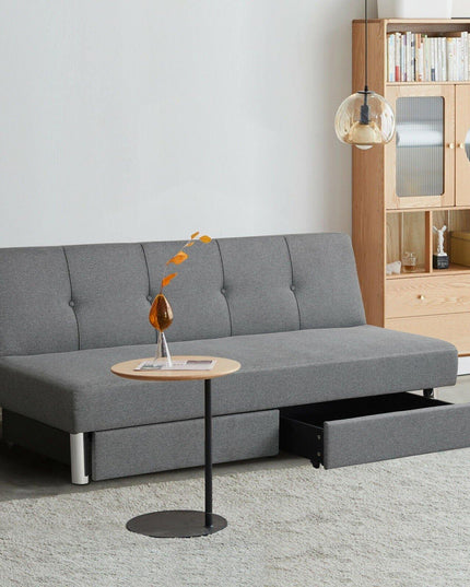 3-Seat Convertible Sofa Bed,Long Sofa w/ 2 Large Drawers, Ergonomic Sleeper w/ 3 Adjustable Angles - Giantexus