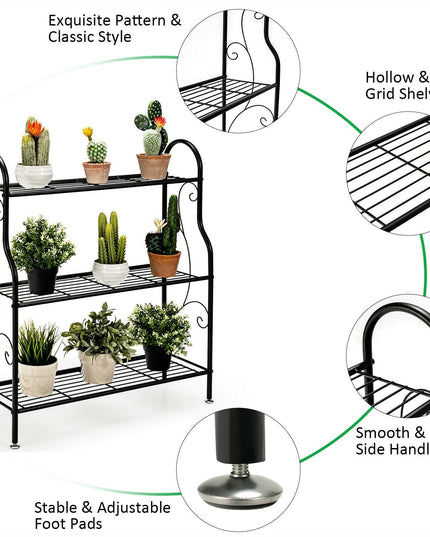 Wood Plant Stand, Multi Tier Flower Pot Holder Display Shelf