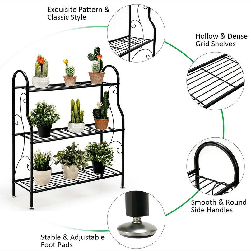 Wood Plant Stand, Multi Tier Flower Pot Holder Display Shelf