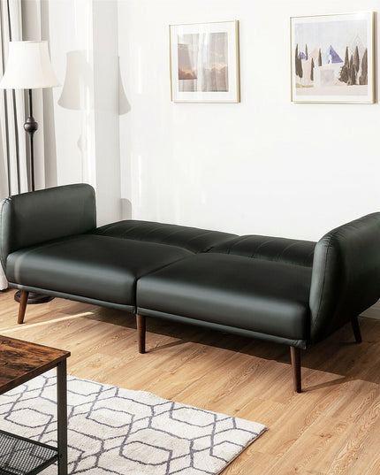 Giantex 3 Seat Sofa Bed, Convertible Futon Sofa,  Adjustable Backrest, Foldable Couch Sleeper with Armrest (Black)