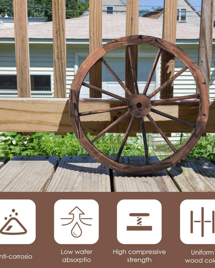 Giantex 30-Inch Set of Two Decorative Wooden Wheel