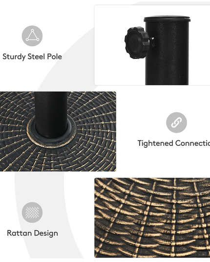 Giantex Round Patio Umbrella Base for 1.5" or 1.9" Diameter Pole, 27 lbs Heavy-Duty Resin Outdoor Umbrella Stand