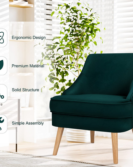 Giantex Mid Century Single Sofa Chair w/Rubber Wood Legs
