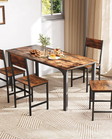 Giantex Dining Chairs Set, Industrial Kitchen Chairs with Metal Legs, Slanted Back