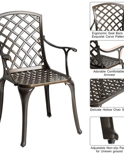 Giantex Aluminum Arm Dining Chairs Set of 2