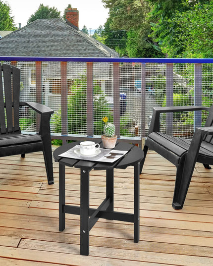 Patio Side Table 18" Outdoor Bistro Table with Stable Cruciform Structure