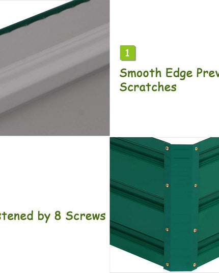 Dark Green Patio Raised Garden Bed (40" L x 32" W x 12" H)