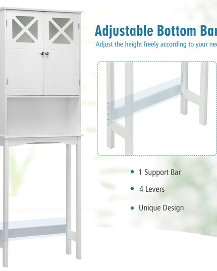 Over-The-Toilet Bathroom Space Saver with Adjustable Shelf
