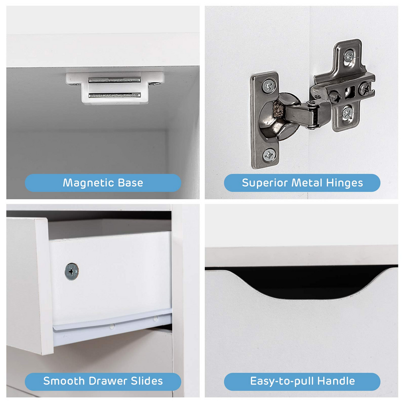 Giantex Drawers Cabinet Mobile Lateral Filing Organizer with 5 Drawers,1 Side Cabinet and Wheels Mobile Side Cabinet Chest