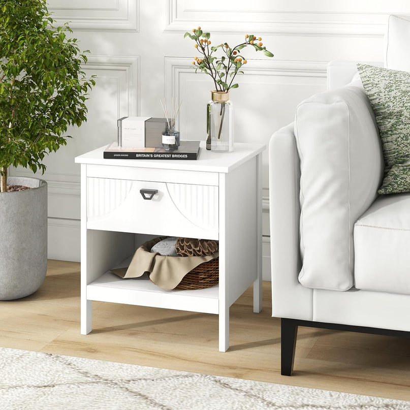Giantex Modern Nightstand with Drawer with Storage for Bedroom Small Place