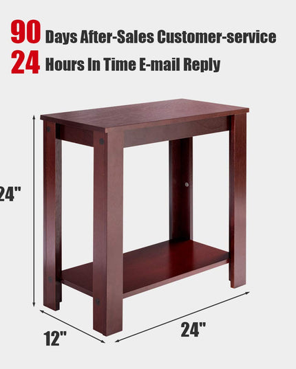Giantex Chairside Table Nightstand W/Shelf Telephone Table Coffee Bedside Sofa Table