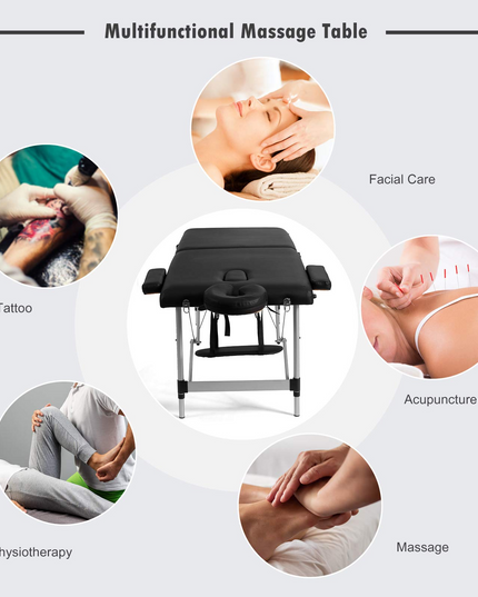 Giantex Portable Massage Table 84inch, Folding Lash Bed Aluminium Frame