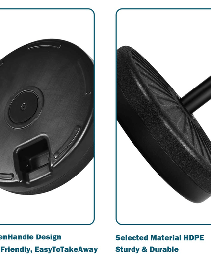 Giantex 23L Round Water Filled Patio Umbrella Base, 20" Heavy Duty Stand Weight - Giantexus