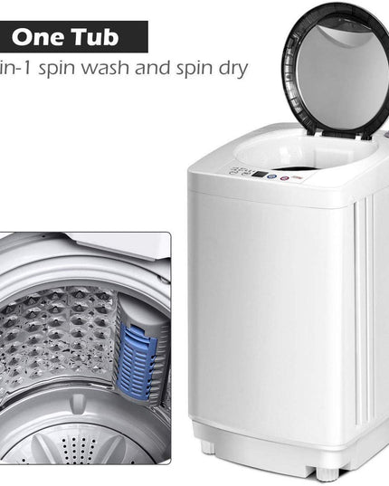Portable 8 lbs Load Capacity Compact Full-Automatic Laundry
