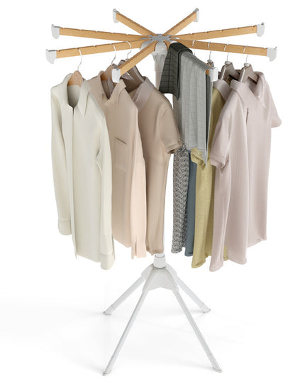 Giantex Foldable Laundry Drying Rack with 8 Bamboo Hanging Rods & 40 Hanger Slots