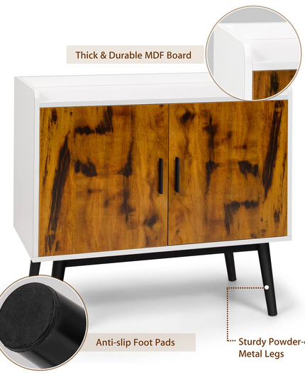 Giantex Floor Storage Cabinet Buffets Sideboard Vintage Accent Cabinet