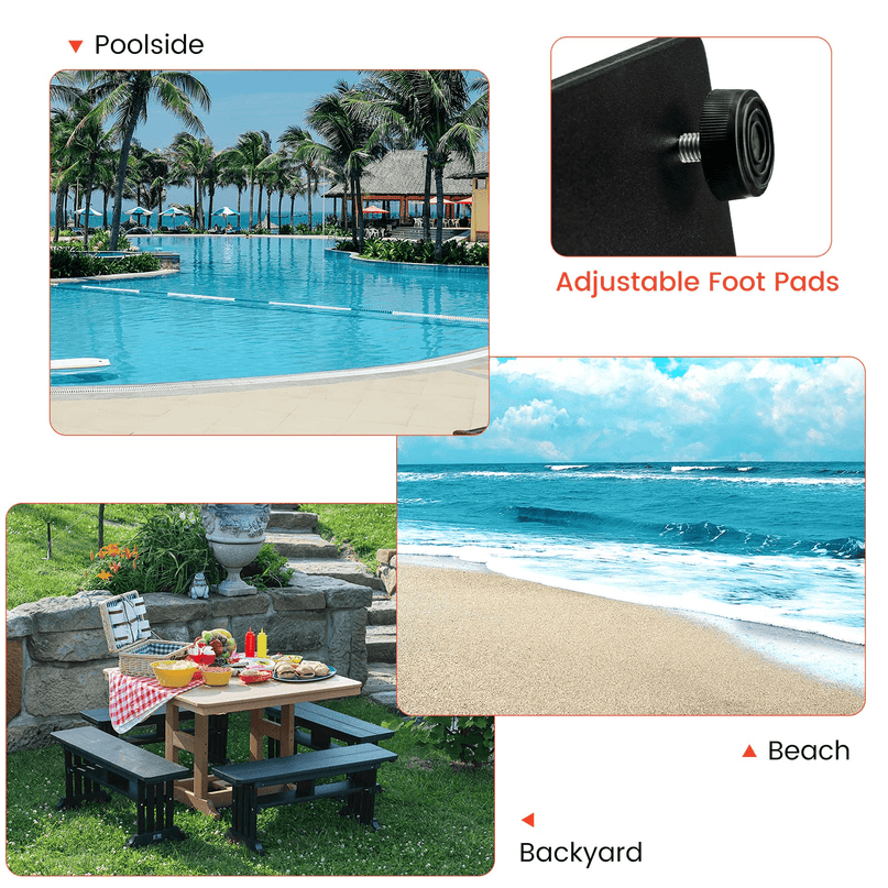 Giantex Square Umbrella Base, Steel Heavy Duty Patio Market Umbrella Stand (20/25 Inch) - Giantexus