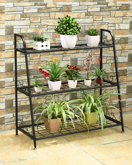 Giantex 3 Tier Metal Plant Stand, Indoor Outdoor Plant Shelf