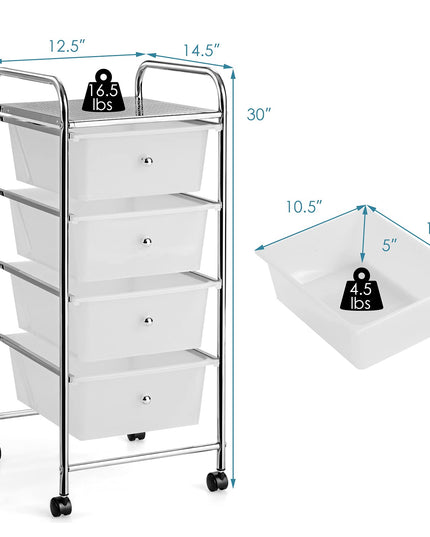 Giantex Rolling Cart with Drawers, Craft Organizer with Wheels