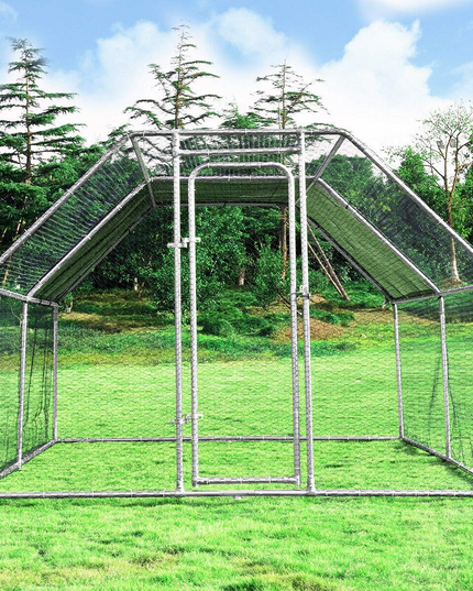Large Metal Chicken Coop Walk-in Chicken Coops Hen Run House Shade Cage with Waterproof and Anti-Ultraviolet Cover for Outdoor Backyard