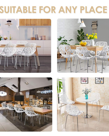 Giantex Set of 6 Modern Dining Chairs w/Plastic Feet Pads