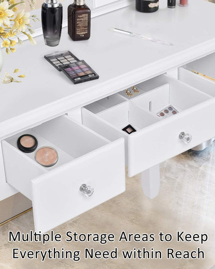 Giantex Makeup Dressing Table Large Storage with 5 Drawers