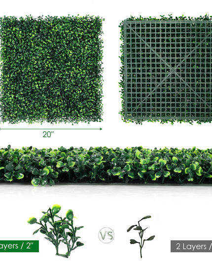 Giantex 12PCS 20x20inch Artificial Boxwood Panels