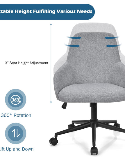 Fabric Office Chair, Upholstered Linen Leisure Chair