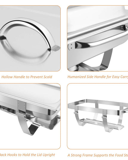 Giantex 2 Packs Chafing Dish 9 Quart Chafer Dishes Buffet Set