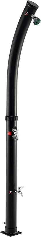 Giantex 7.2 FT 10 Gallon 2-Section Solar-Heated Outdoor Shower, Pool Shower W/Free-Rotating Shower Head