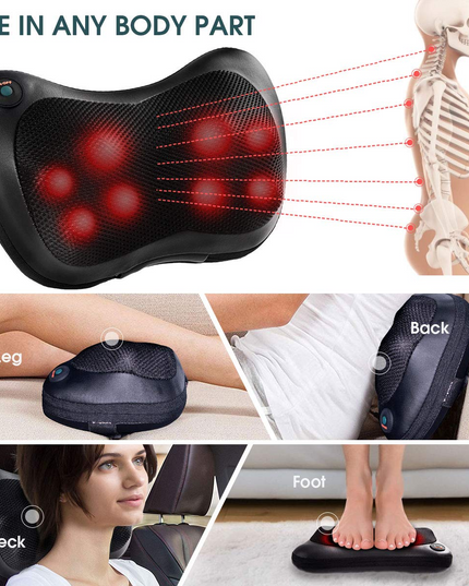 Giantex Shiatsu Back Neck Massager with Heat, Kneading Massage Pillow for Muscle Pain Relief