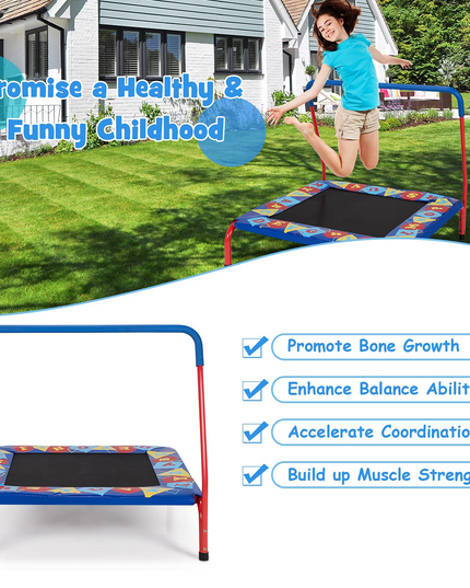 ASTM Approved Square Workout Rebounder Trampoline with Safety Padded Cover