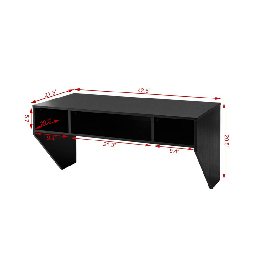 Bureau d'ordinateur mural flottant
