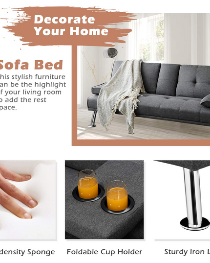 Giantex Modern Convertible Futon Sofa Bed