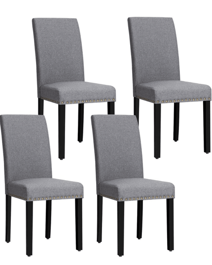 Giantex Upholstered Dining Chairs Set of 2 or 4, Fabric Side Chairs w/Wood Legs - Giantexus