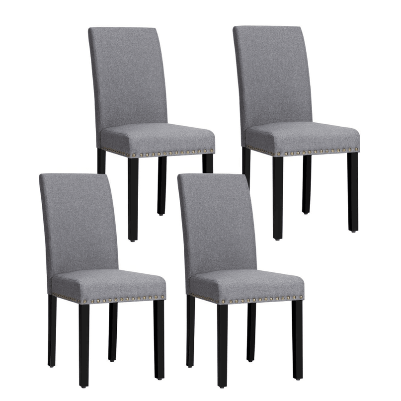 Giantex Upholstered Dining Chairs Set of 2 or 4, Fabric Side Chairs w/Wood Legs - Giantexus