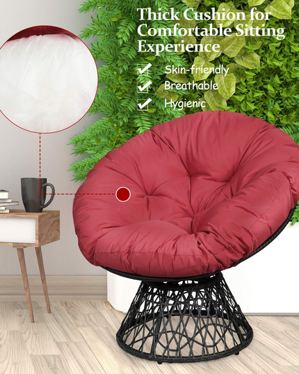 Giantex Rattan Round Papasan Chair