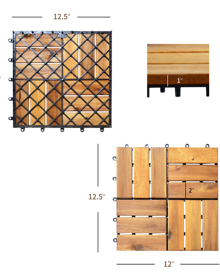 27 PCS Interlocking Patio Deck Tiles - Giantex